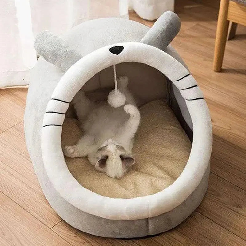 Pet Cave Bed for Self-Warming Foldable Removable Washable