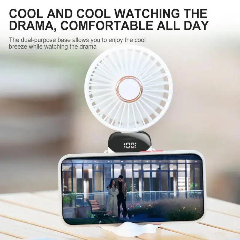 Portable Fan Rechargeable 90° Foldable Fan Mini Air Conditioner - Ton Monde Shop