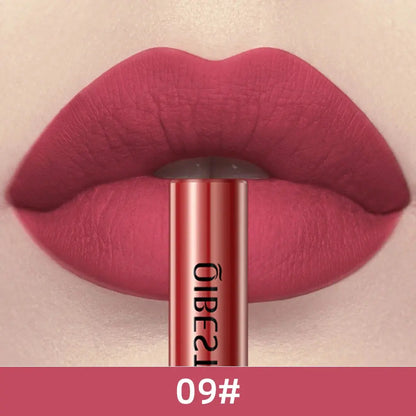 QIBEST mat liquide rouge à lèvres imperméable longue durée brillant à lèvres velours Mate nu rouge teinte Tube rouges à lèvres maquillage cosmétique