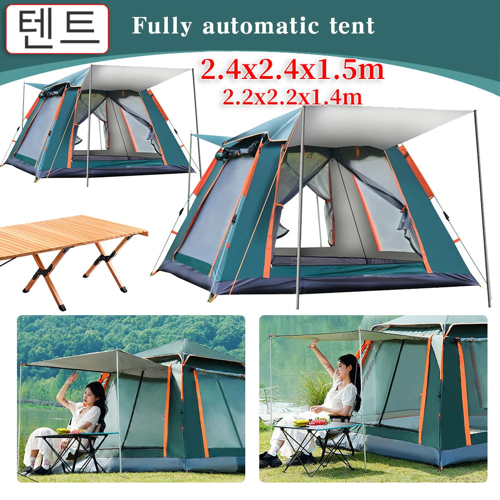 Camping Tent One-touch Tent With Canopy Folding Waterproof tent Outdoor Camping Supplies Portable Beach Tent Shower toilet tent