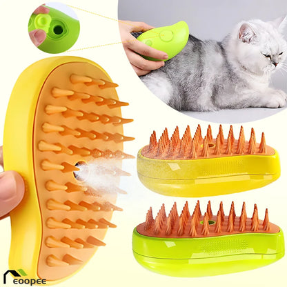 Steam brush for dogs and cats