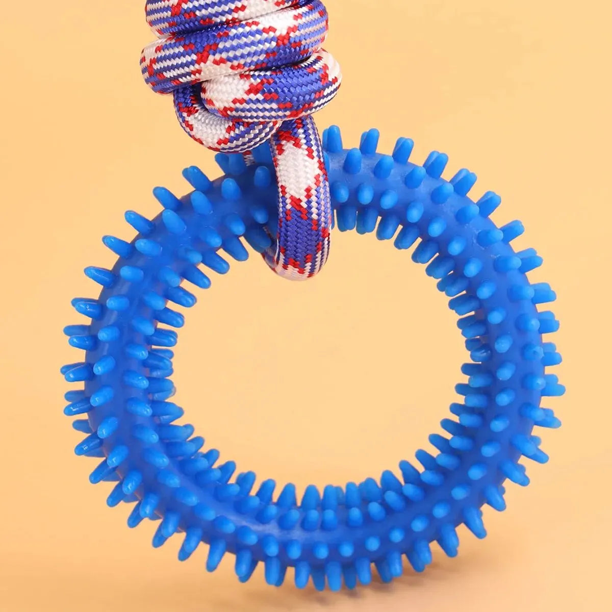 Supet Interactive Training Pet Toy Ring Spiked Ring Dog Teeth Cleaning Pet Supplies
