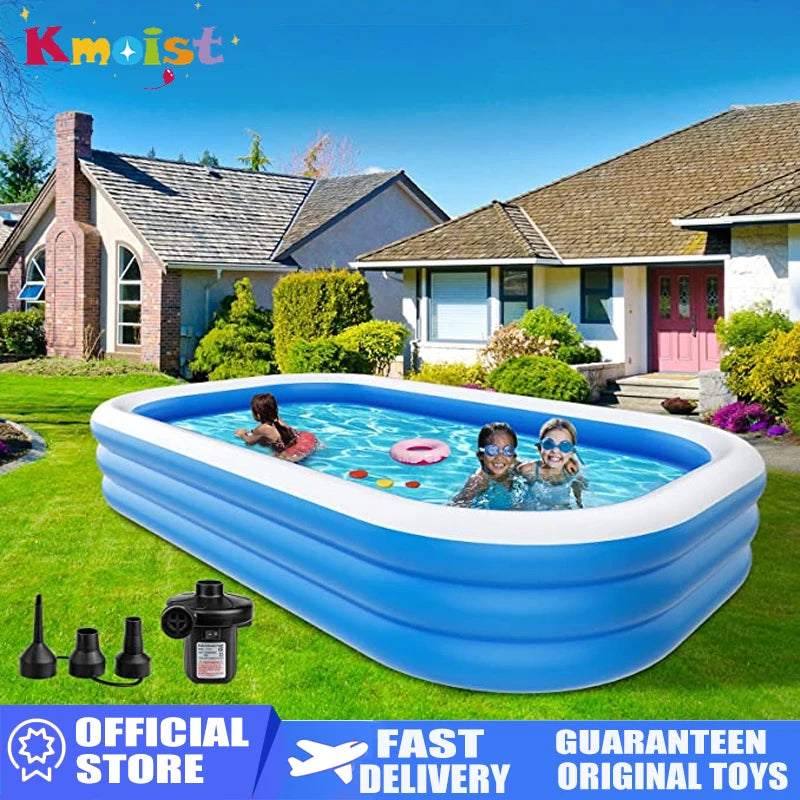 Large Inflatable Swimming Pool Adults Kids Pools Bathing Tub Summer Outdoor Indoor Bathtub Water Pool Family Party Toys