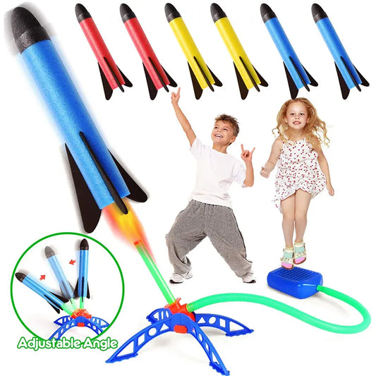 Kid Air Rocket Foot Pump Launcher Outdoor Air Pressed Stomp Soaring Rocket Toys Child Play Set Jump Sport Games Toy For Children