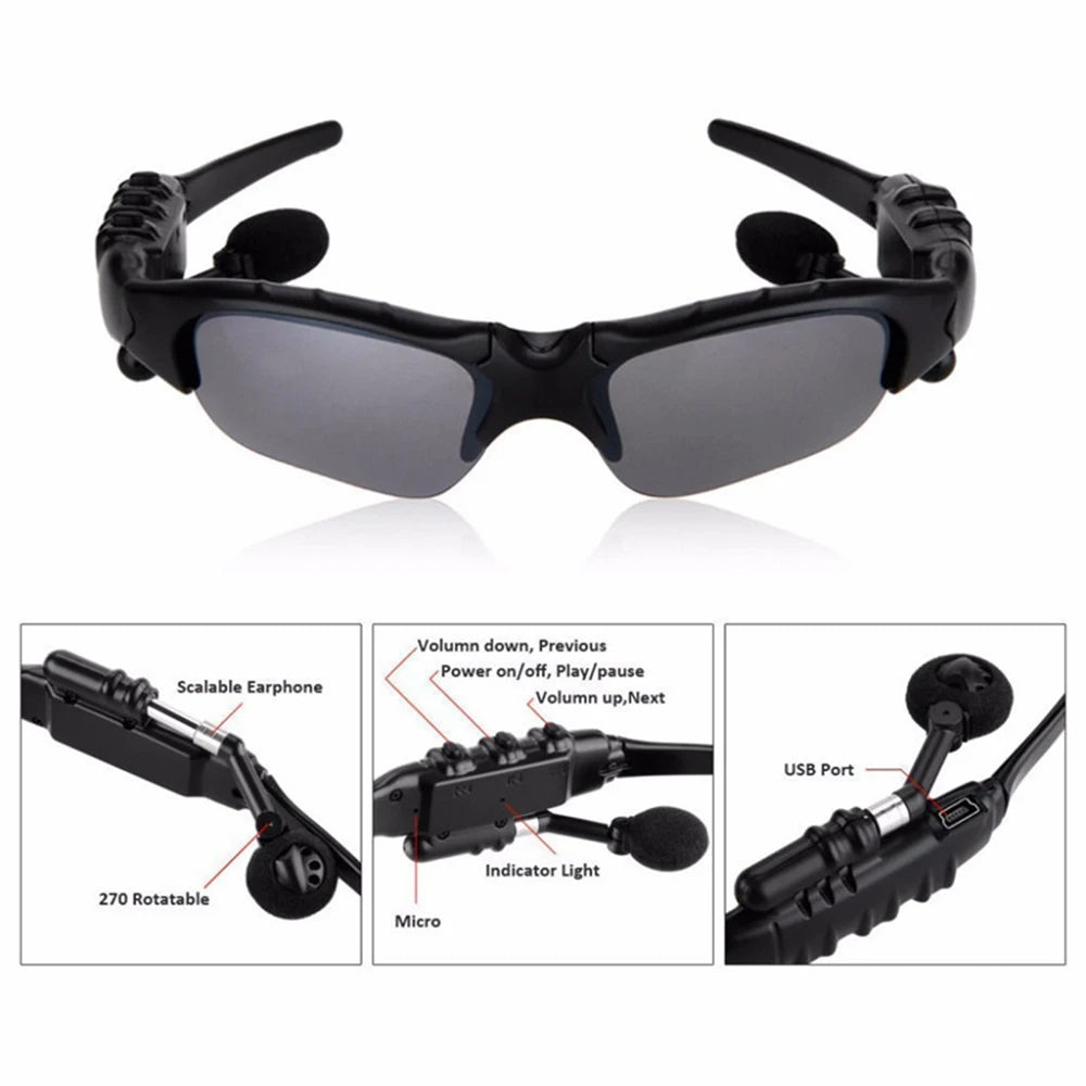 Fashion Sports Stereo Wireless Bluetooth 4.1 Headset Telephone Polarized Driving Sunglasses Riding Eyes Glasses Headphone