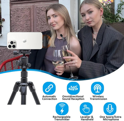 Professional Wireless Lapel Microphone for IPhone, IPad - Condenser Recording Mic for Interview Video Podcast Vlog YouTube