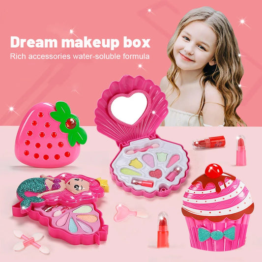 Simulation Girl Pretend Princess Makeup Toys Play House Children's Cosmetics  Lipstick Eyeshadow Set For Kids Party Cosplay Game