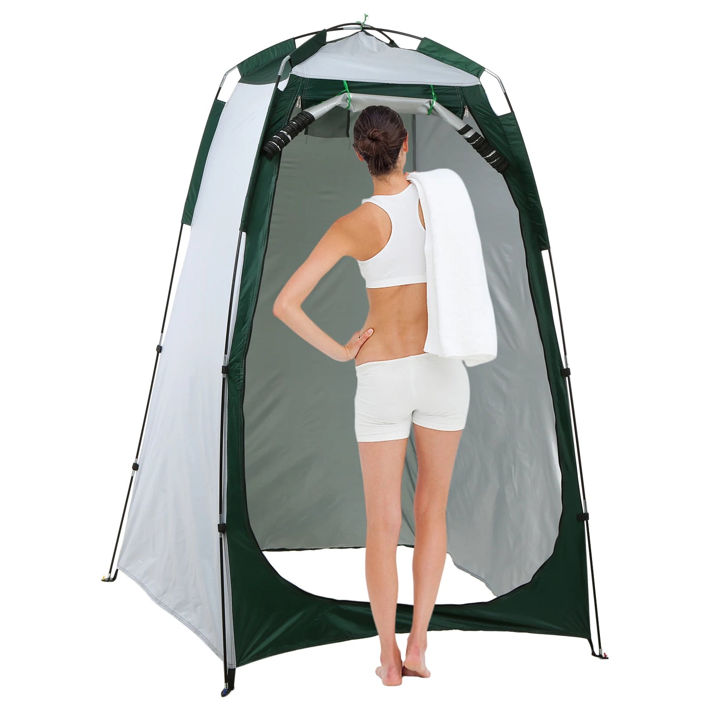 Portable Beach Shower Toilet Changing Tent Sun Rain Shelter Privacy Shelter Tent with Window for Outdoor Camping Bathroom