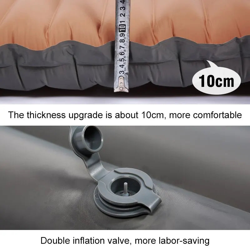 Ultralight Self-inflating Air Mattress Thicken Sleeping Pad Splicing Inflatable Bed Beach Picnic Mat Camping Tent Air Cushion