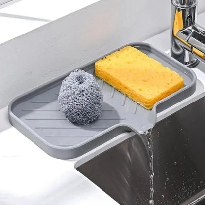 Sink Silicone Tray With drain Soap Sponge Storage Holder - Ton Monde Shop