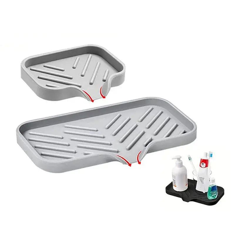 Sink Silicone Tray With drain Soap Sponge Storage Holder - Ton Monde Shop