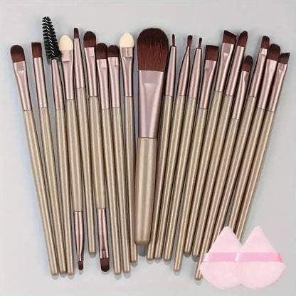 Ensemble de pinceaux de maquillage doux, 20 pièces, pour fond de teint, Blush, poudre libre, fard à paupières, mélange de beauté, outils de maquillage pour femmes