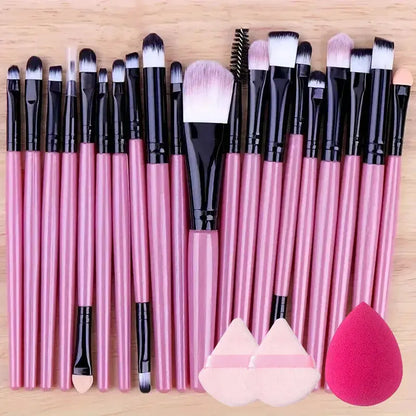 Ensemble de pinceaux de maquillage doux, 20 pièces, pour fond de teint, Blush, poudre libre, fard à paupières, mélange de beauté, outils de maquillage pour femmes