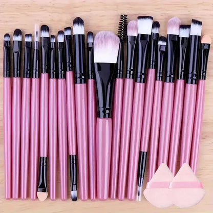 Ensemble de pinceaux de maquillage doux, 20 pièces, pour fond de teint, Blush, poudre libre, fard à paupières, mélange de beauté, outils de maquillage pour femmes