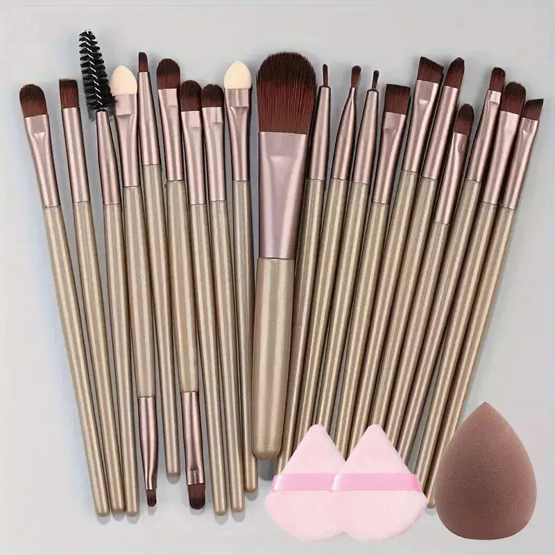 Ensemble de pinceaux de maquillage doux, 20 pièces, pour fond de teint, Blush, poudre libre, fard à paupières, mélange de beauté, outils de maquillage pour femmes