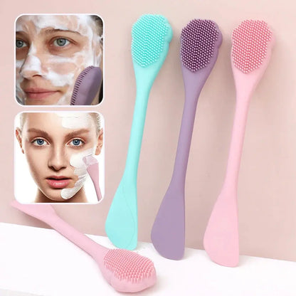 Soft Silicone Facial Cleansing Brush 2 in 1 - Ton Monde Shop