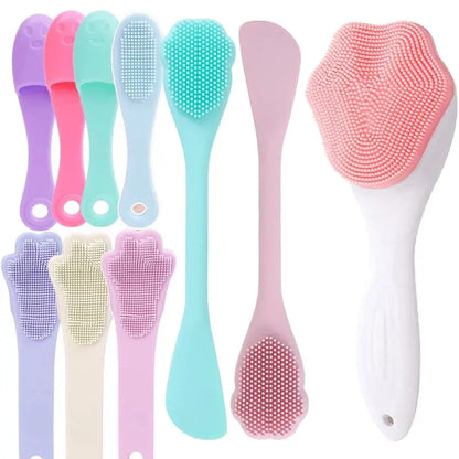 Brosse nettoyante pour le visage en Silicone souple 2 en 1, brosse pour masque facial et épurateur pour le massage exfoliant, élimine les points noirs