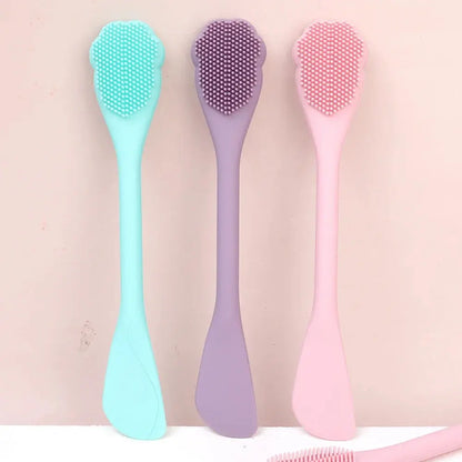 Brosse nettoyante pour le visage en Silicone souple 2 en 1, brosse pour masque facial et épurateur pour le massage exfoliant, élimine les points noirs