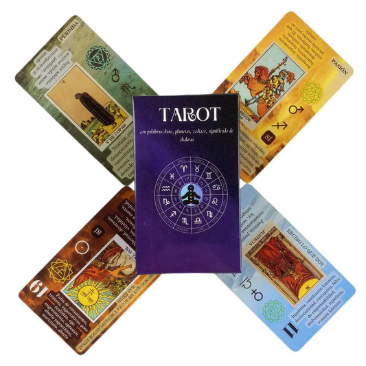 Signification sur les cartes Version espagnole et anglaise, jeu de Tarot avec mots-clés inversés, esprit d'aventure occulte, jeu de société