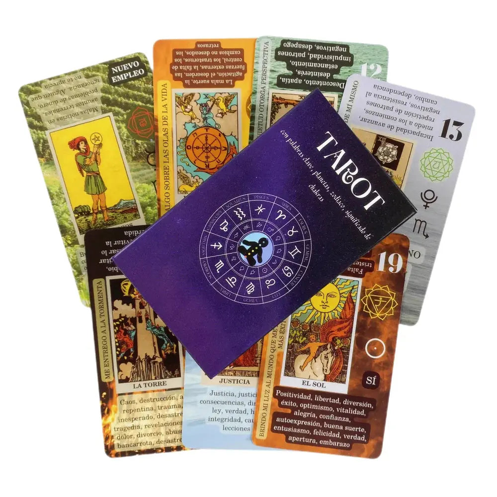 Spanish English Version Tarot Deck With Keywords Reversed - Ton Monde Shop