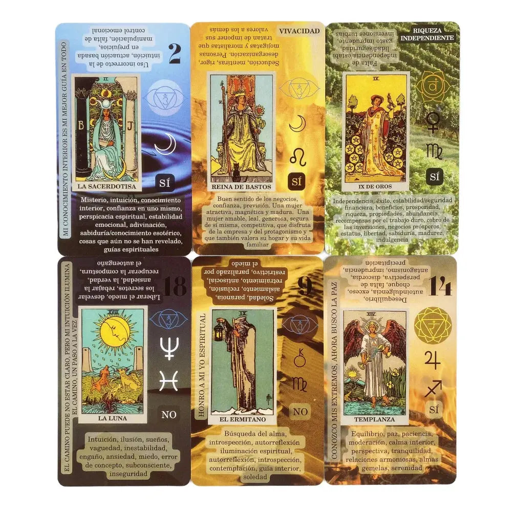 Spanish English Version Tarot Deck With Keywords Reversed - Ton Monde Shop