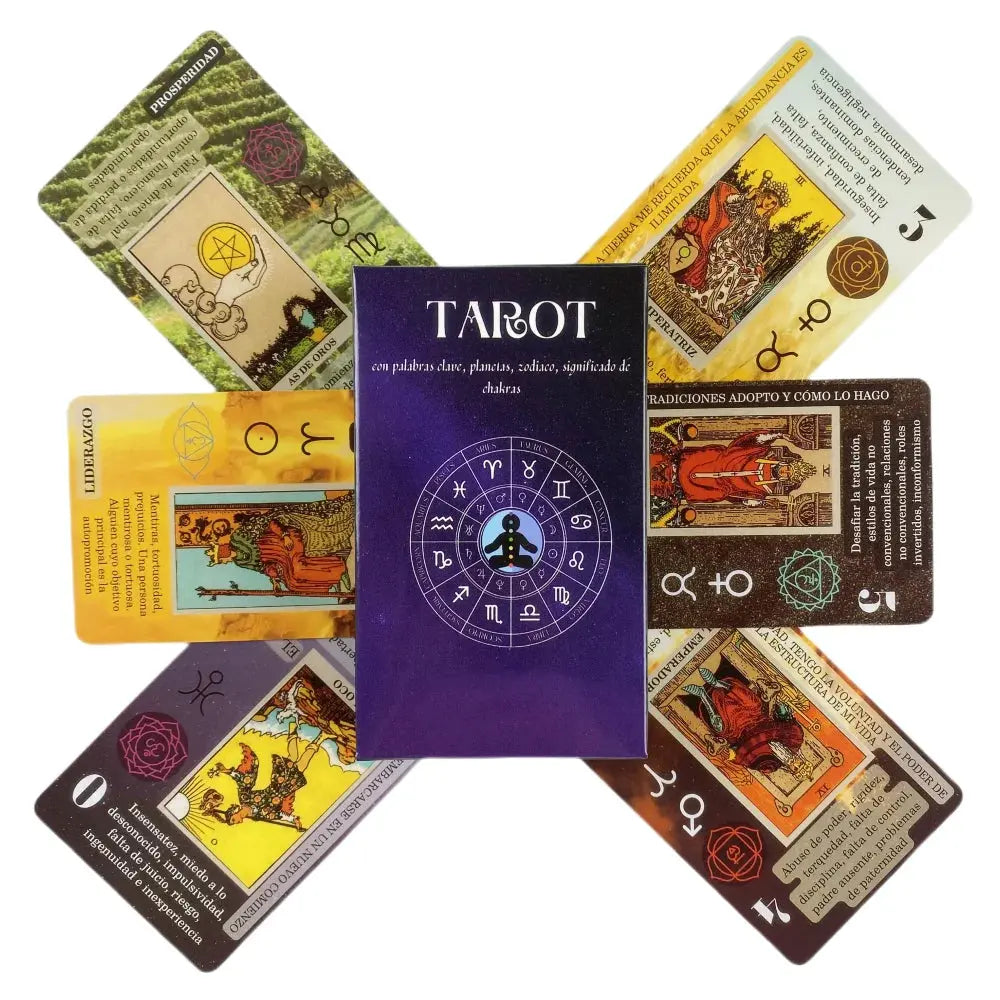 Spanish English Version Tarot Deck With Keywords Reversed - Ton Monde Shop