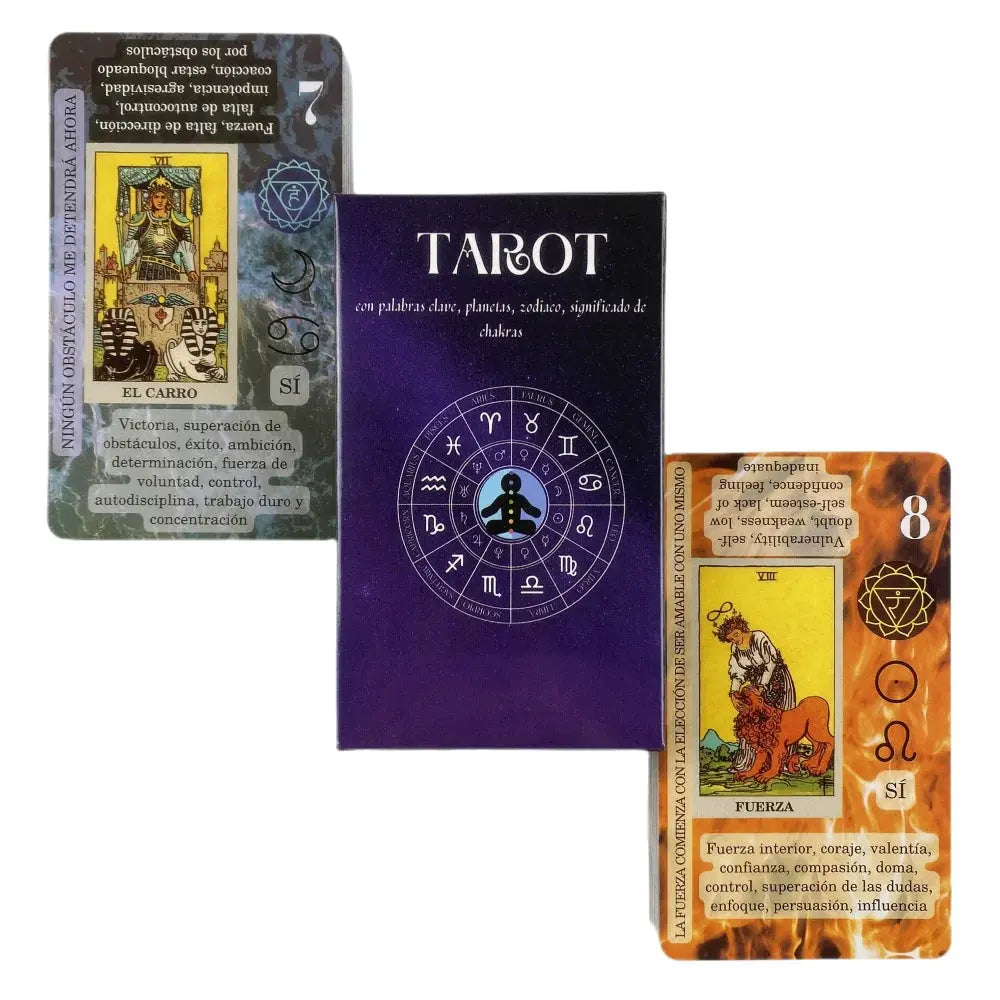 Spanish English Version Tarot Deck With Keywords Reversed - Ton Monde Shop