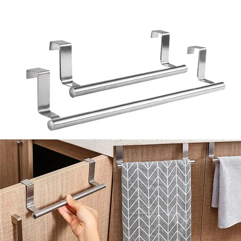 Stainless Steel Towel Rack Bathroom Towel Holder Stand Kitchen Cabinet Door - Ton Monde Shop