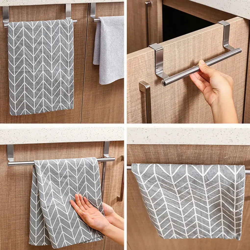 Stainless Steel Towel Rack Bathroom Towel Holder Stand Kitchen Cabinet Door - Ton Monde Shop