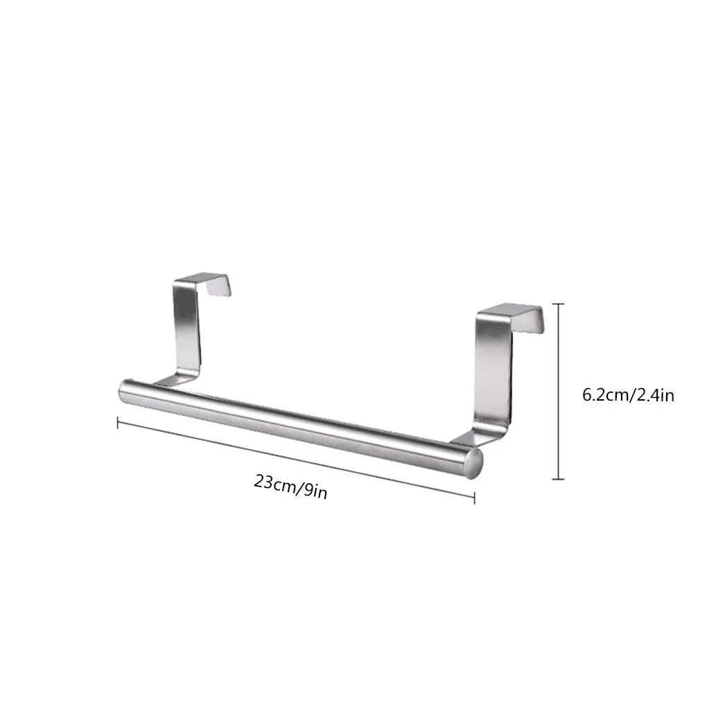 Stainless Steel Towel Rack Bathroom Towel Holder Stand Kitchen Cabinet Door