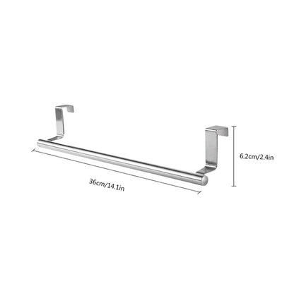 Stainless Steel Towel Rack Bathroom Towel Holder Stand Kitchen Cabinet Door