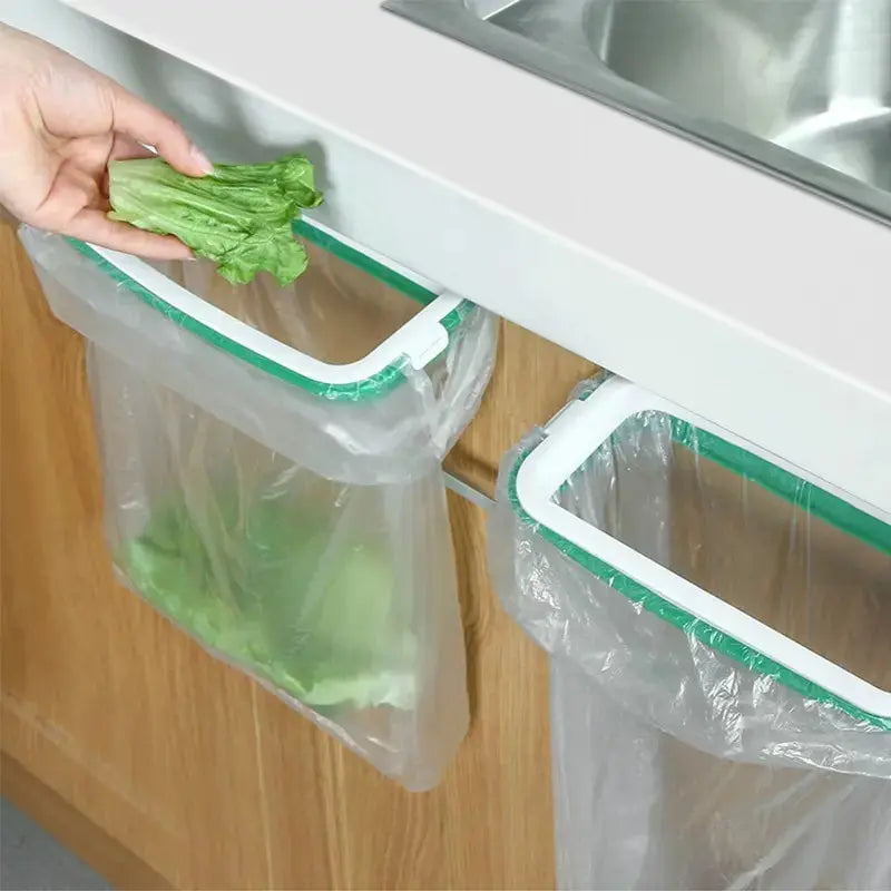 Stylish Hanging Garbage Bag Rack with Cover Portable Kitchen - Ton Monde Shop