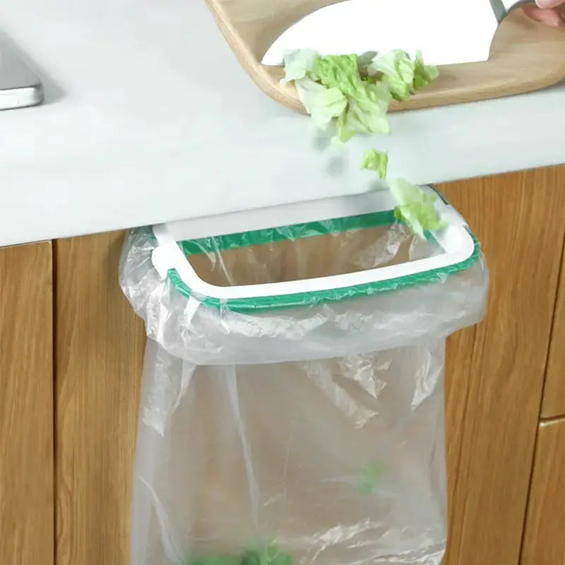 Stylish Hanging Garbage Bag Rack with Cover Portable Kitchen - Ton Monde Shop