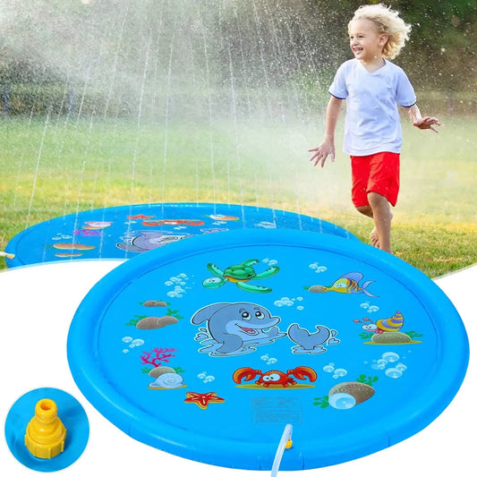 Swimming Pool Foldable Spray Mat Dogs Cat Kids Outdoor Interactive Fountain Toys