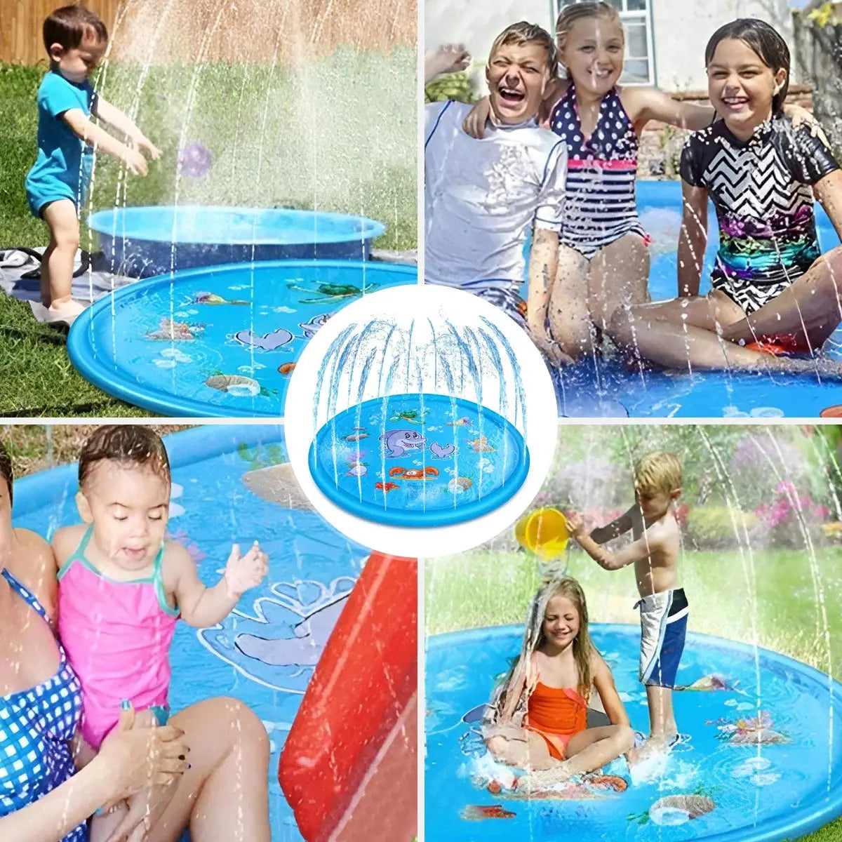 Swimming Pool Foldable Spray Mat Dogs Cat Kids Outdoor Interactive Fountain Toys - Ton Monde Shop