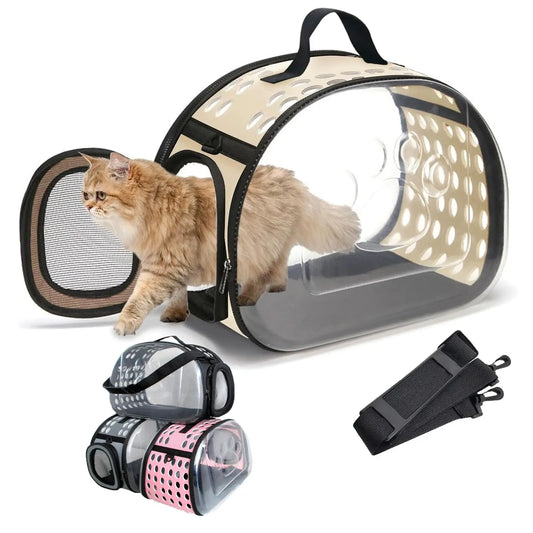 Transparent Foldable Outdoor Pet Travel Carrier Bag for Dog Cat - Ton Monde Shop