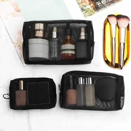 Transparent Mesh Zipper Cosmetic Bag Women Necessary Organizer - Ton Monde Shop