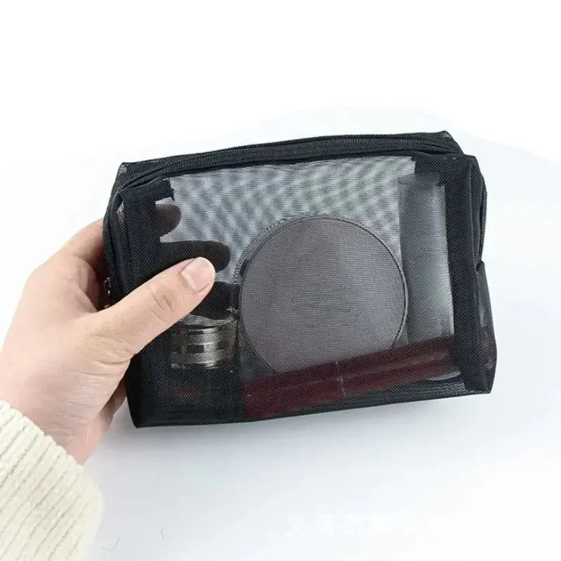 Transparent Mesh Zipper Cosmetic Bag Women Necessary Organizer - Ton Monde Shop