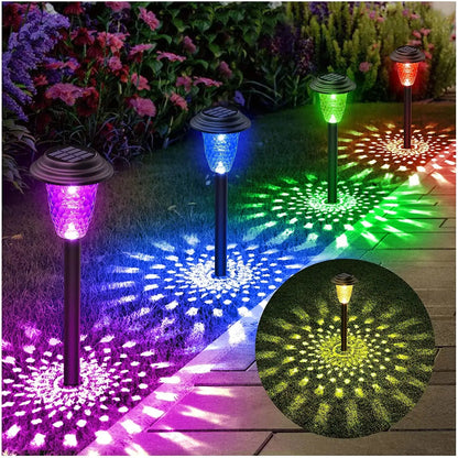 Solar Pathway Lights Bright RGB Color Changing/Warm White Outdoor Waterproof Garden Lamp Powered - Ton Monde Shop