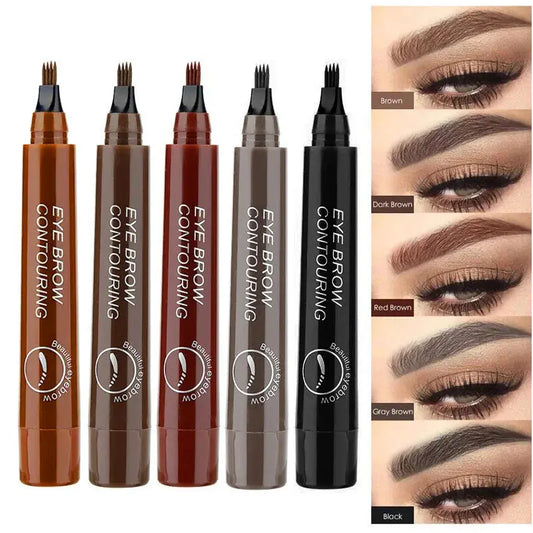 Waterproof 4 Fork Tip Eyebrow Tattoo Pencil Long Lasting - Ton Monde Shop