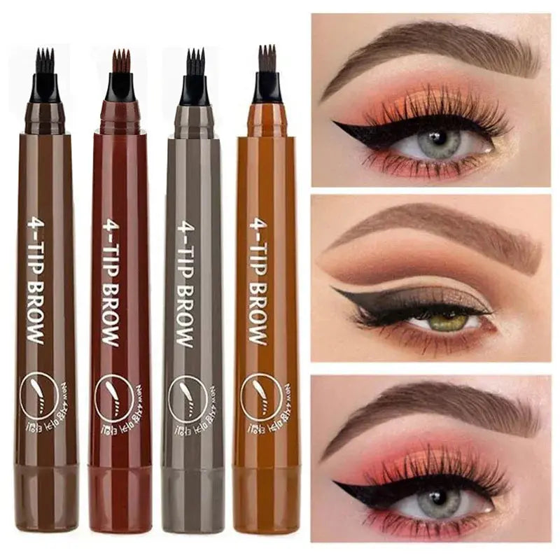 Waterproof 4 Fork Tip Eyebrow Tattoo Pencil Long Lasting - Ton Monde Shop