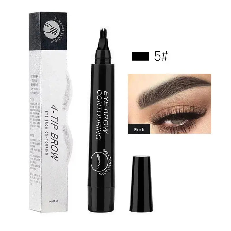 Waterproof 4 Fork Tip Eyebrow Tattoo Pencil Long Lasting - Ton Monde Shop