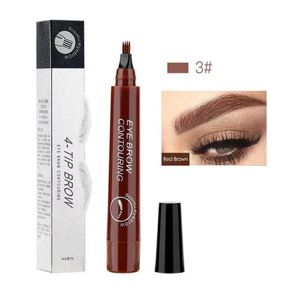 Waterproof 4 Fork Tip Eyebrow Tattoo Pencil Long Lasting - Ton Monde Shop