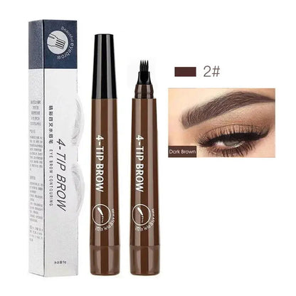 Waterproof 4 Fork Tip Eyebrow Tattoo Pencil Long Lasting