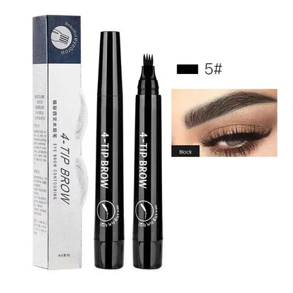 Crayon de tatouage pour sourcils, 5 couleurs, étanche, 4 pointes de fourchette, longue durée, liquide marron, stylo à sourcils, cosmétiques pour les yeux, maquillage de beauté pour femmes