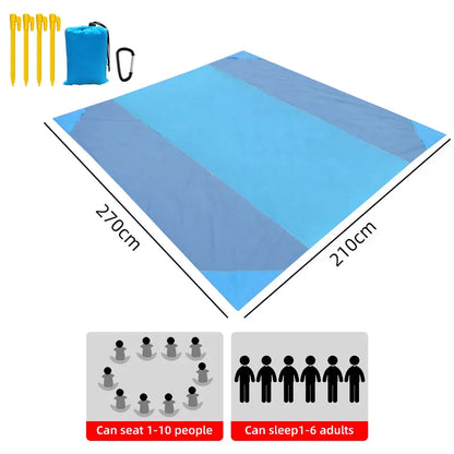 Waterproof mat, portable, ideal for camping and beach.