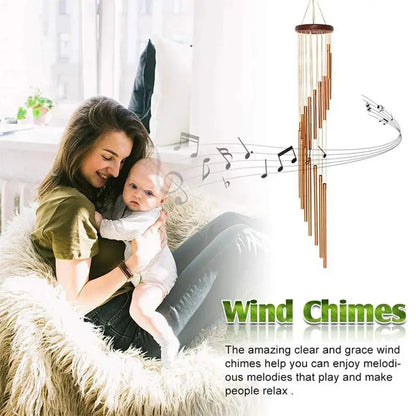 12 Tubes Aluminum Alloy Wind Chimes with Hook Gold/silver Bells for Outside - Ton Monde Shop