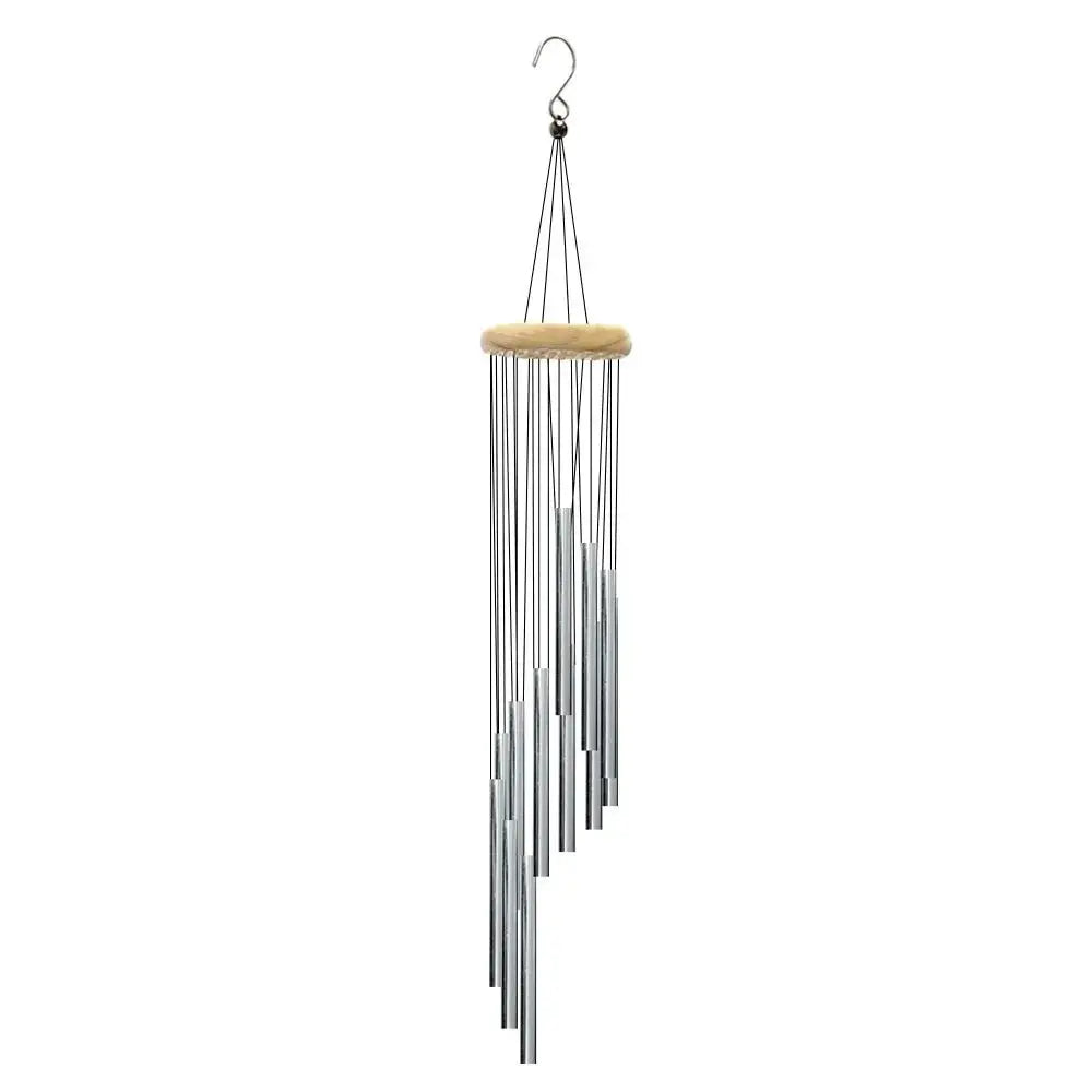 12 Tubes Aluminum Alloy Wind Chimes with Hook Gold/silver Bells for Outside